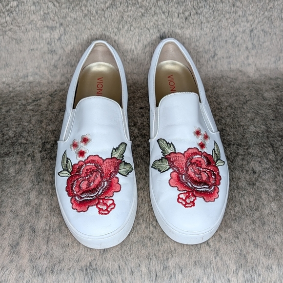 Vionic Midi Floral Slip On Sneaker Embroidered White Women's 10 - Picture 4 of 11